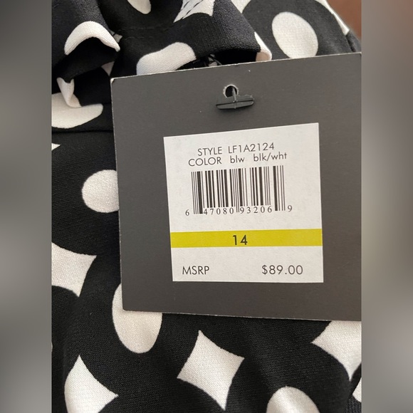 Geometric black and white dress Leslie Fay - Picture 4 of 5